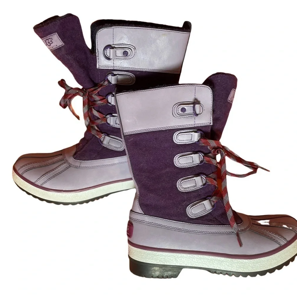 UGG AUSTRALIA Women's Baroness Lace-up Purple Mid-top SNOW Boots WINTER SZ 7